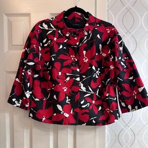 Anne Klein 10P red black and white print jacket